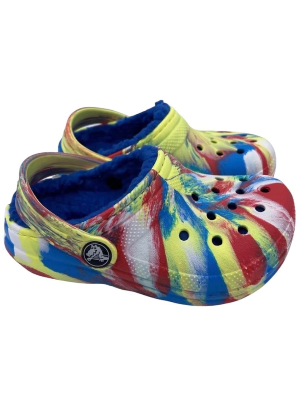 CROCS kids classic lined marbled multicolor clogs Size 9c